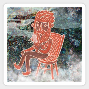 Red Man Smoking Sticker